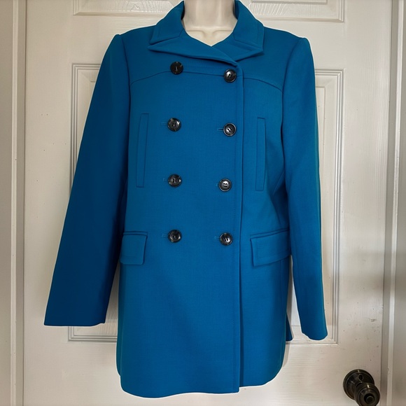 Ann Taylor Jackets & Blazers - Ann Taylor Blue Mid Length Pea Coat Sz MP